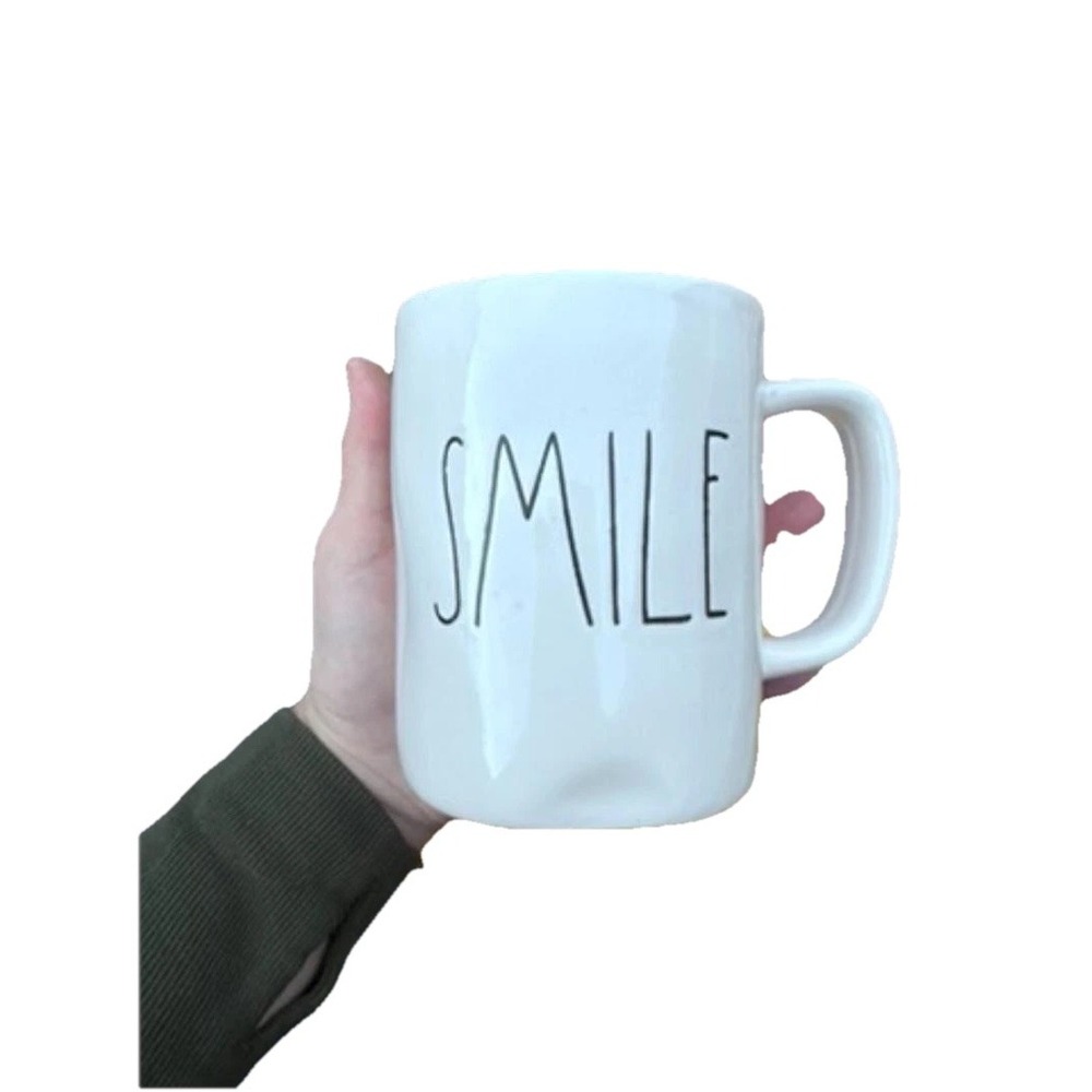 Rae Dunn Artisan Collection Smile Mug White Ceramic‎ Dishwasher Safe by Magenta